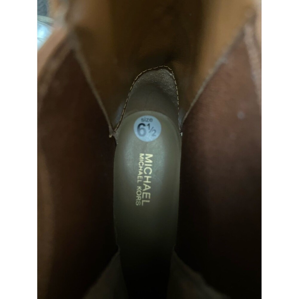Michael Kors | MK Brown Leather Studded Ridley Chelsea Boot Lug Sole NWOB 6.5 - Picture 10 of 11